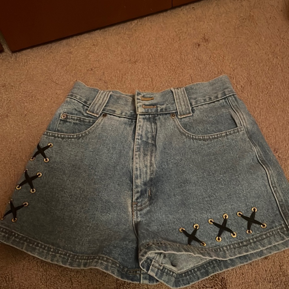 Chazz Blue Jean High waisted shorts